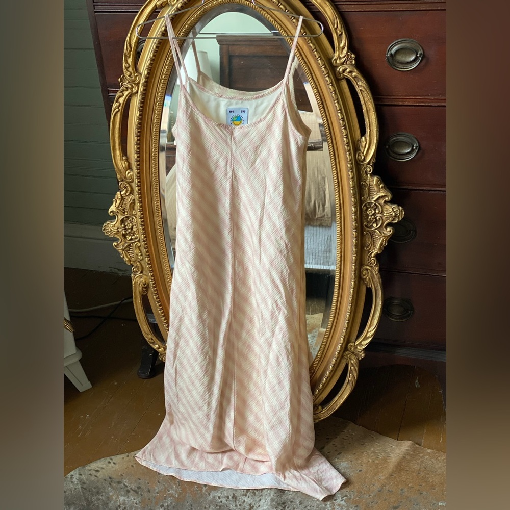 Ballet pink and white/ivory UNIF maxi dress